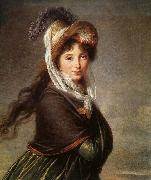 VIGEE-LEBRUN, Elisabeth Portrait of a Young Woman et oil painting on canvas